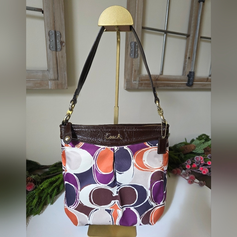 Coach Ashley Scarf Print Hippie Shoulder/Crossbody - Multicolor Logo Sateen - Picture 2 of 13